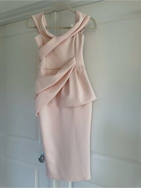 ASOS Elegant Pale Pink Draped Sheath Dress
